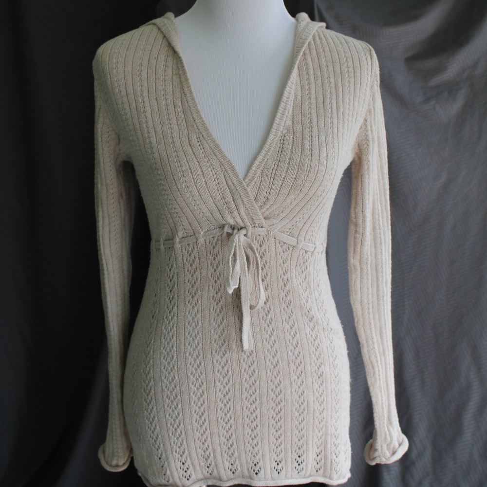 Hooded V Neck Sweater